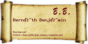 Bernáth Benjámin névjegykártya