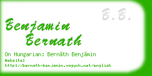 benjamin bernath business card
